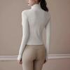 Fleece thickened yoga clothes women's new running sports training yoga jacket fitness long-sleeved stand-up neck zipper top