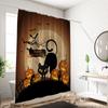 1 Piece 180x180cm Orange Black Cat Pumpkin Halloween Shower Curtain Partition Bathroom Waterproof and Mildew Proof