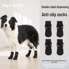 TinyBush Non-Slip Dog Socks with Magic Tape for Medium To Large Dogs - Perfect for Autumn and Winter