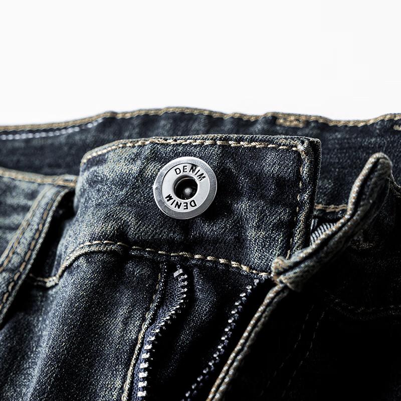 JOW Men's Cotton Stretch Business Casual Straight-Leg Jeans