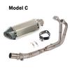 For Kawasaki Ninja 400 250 2017 2018 2019 Motorcycle Full Exhaust System Header Link Tube Slip On 370mm DB Killer Muffler Pipe
