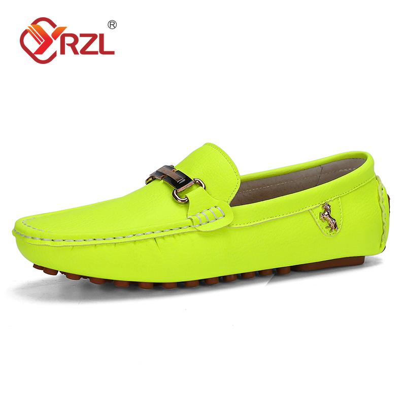 YRZL Loafers Men Handmade Leather Loafer Casual Driving Flats Slip-on Shoes Luxury Comfy Moccasins Size 48 Loafers Shoes for Men