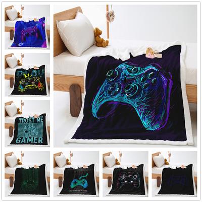 Game Console Model 3D Digital Printing Thickened Lamb Wool Crystal Fleece Blanket One Piece