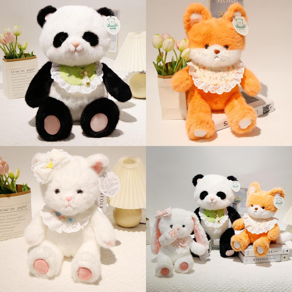 Cute Fox Panda And Rabbit Plush Toys With Soft Cotton Filling Great Gift For Girls And Boys