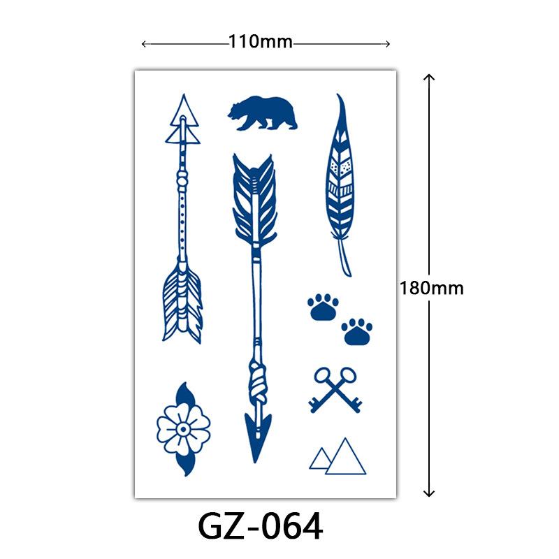 Herbal Juice Tattoo Stickers, Semi-Permanent Tattoo Stickers, Sweatproof, Lasting Tattoo Stickers