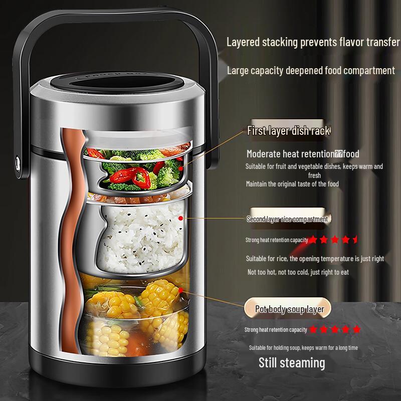 Boîte à lunch isotherme Tian Ya Jing à 2 étages en acier inoxydable 304