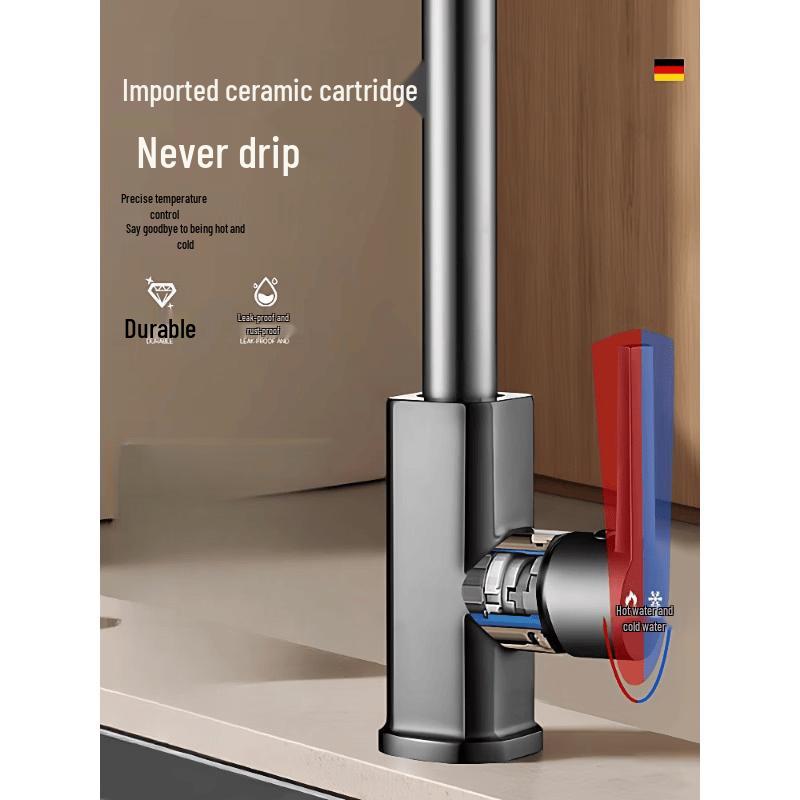 PKSUKB Kitchen Sink Hot/Cold Swivel Faucet