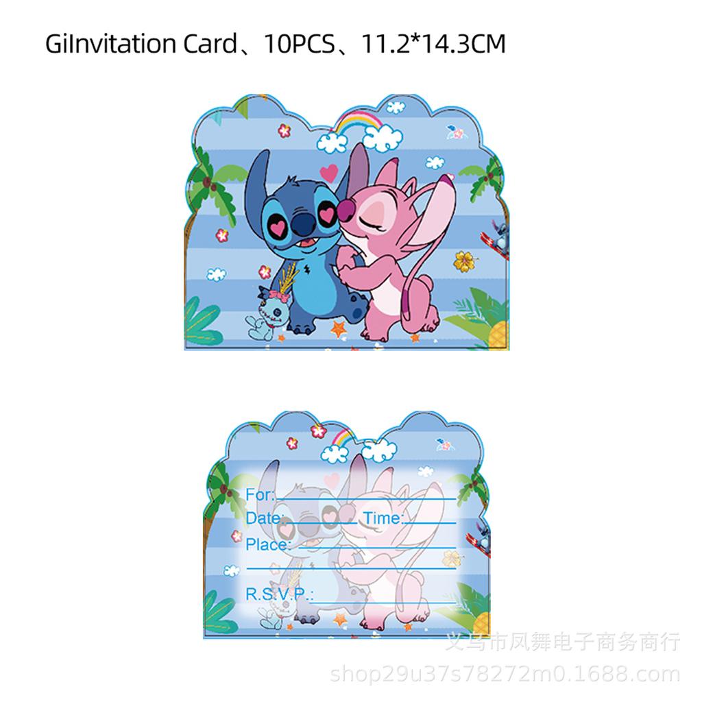 Cash Cute Invitation Card Star Baby Stitch Invitation Card Birthday Party Invitation Cartoon Powder