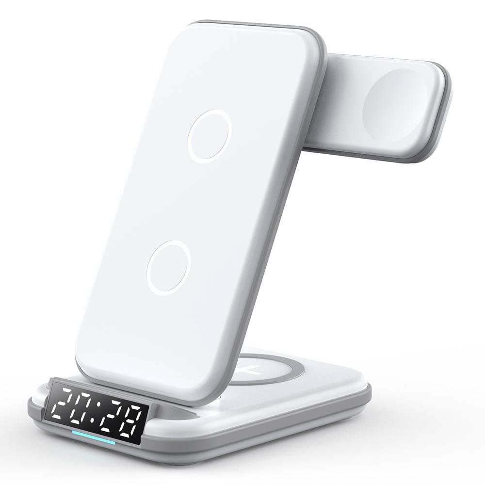 

LFX-180 Для Телефону/Смарт-годинника/Навушників Бездротова Зарядка Настільна Зарядна Станція з Будильником