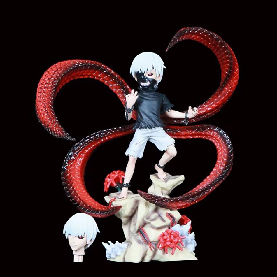 Durable Tokyo Ghoul Kaneki Ken Animation Figure with Centipede Mask Face Changeable Collectible Decorative Ornament for Anime Fans