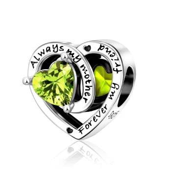 Authentic Charms Copper Craft Ttwelve Months Heart Birthday Stones Colored Beaded Pendant Handmade Bracelet Ladies Jewellery Present