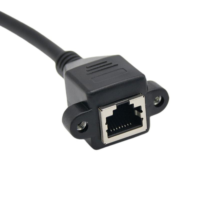 RJ45 Ethernet Extension Cable Cat6 Male to Female Shielded Screw Panel Mount Gigabit Internet LAN Networking Cable