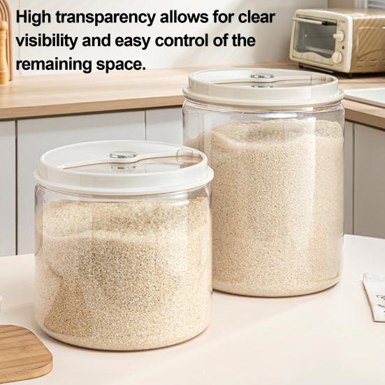 Rice Bucket Transparent Visual Panel Large Capacity Sealing Moisture-Proof Food-Grade Plastic Storage Container