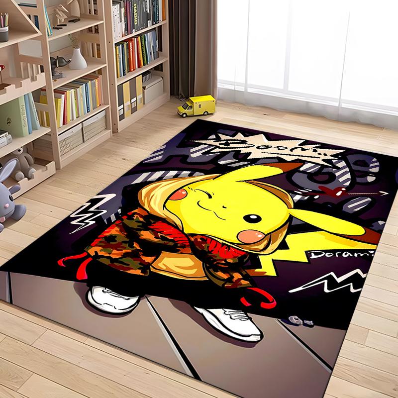 Various Styles Pikachu Printed Carpet Gifts for Boys and Girls Friends Bedroom Living Room Sofa Large Size Mat Non-slip Rugs