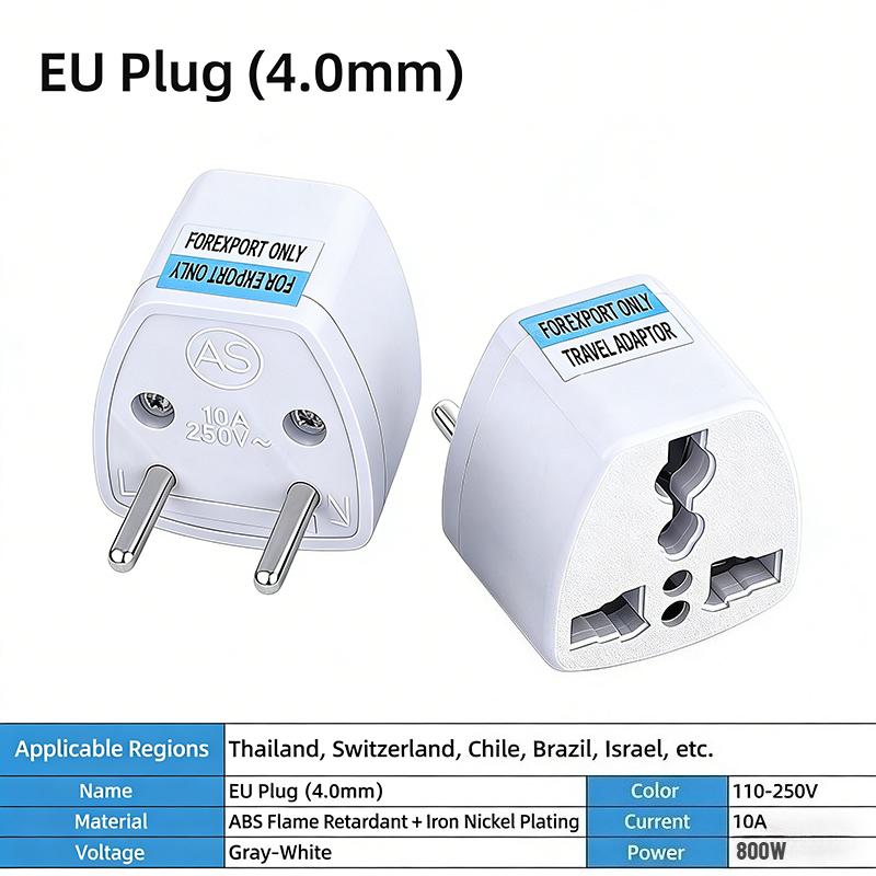 Plug Adapter Multifunction Universal EU US AU Socket Adapter Plug Converter 10A Electrical Socket Type E/F Plug Travel Adapter AC Outlet