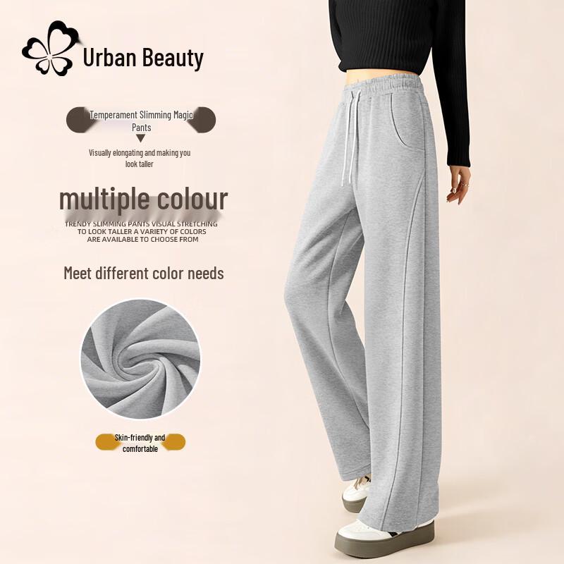 Women s High-Waist Casual Wide-Leg Trousers L