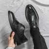 Ashionable  microfiber leather  casual Whole Cut Fashion Round toe shoes Lace-up Formal Business Wedding Dress Shoes for men