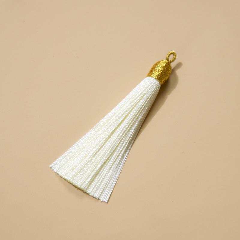 8Cm Pull Ring Gold Silk Threaded Cap Fringed Spike Polyester Fringed Antique Hanging Spike Bookmark Sachet Jewelry Accessories