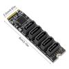 M.2 Nvme Pci-E Pcie X4 X8 X16 To 5 Port 3.0 Sata Adapter Card Riser Iii Asm1166 6Gb/S Chassis Server Pc Computer Expansion