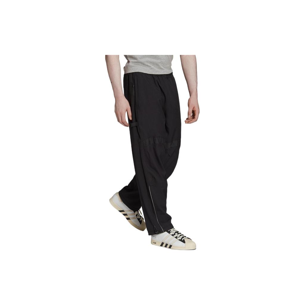 adidas Pantaloni cargo Originals FW22 cu imprimeu solid și talie elastică pentru bărbați, negru HK2736