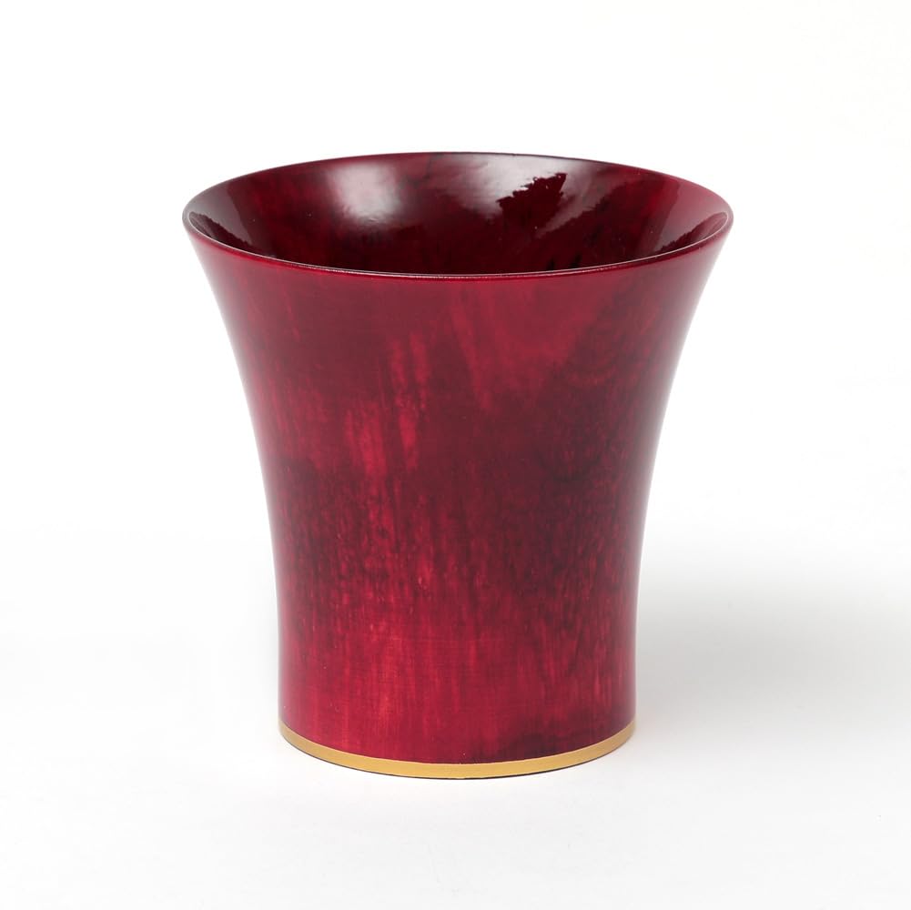 Cool Cup Hyakkei Wooden Cup Tumbler Made In Japan Tochinoki Yamanaka Lacquerware Rock Glass (Magma Red)