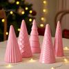 Nordic Style Home Decor 5Pcs Illuminated Christmas Tree With/No LED Lights, Luminous Gift for Coworkers Tabletop Ornaments, Cone Office Holiday