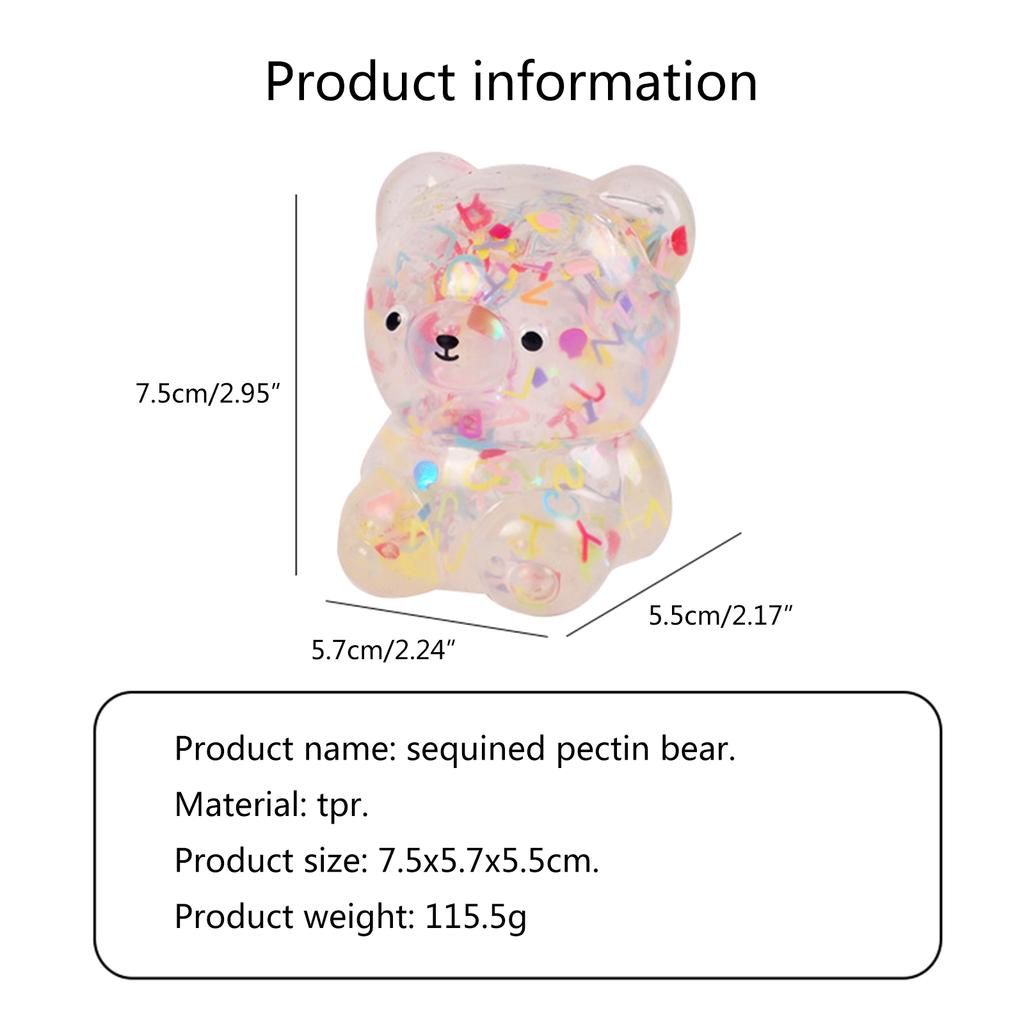 Squeeze Fidgets Toy TPR JellyBear Soft Stress Vent Balls Toy Party Favor Pressure Release Toy ADD Children Gift