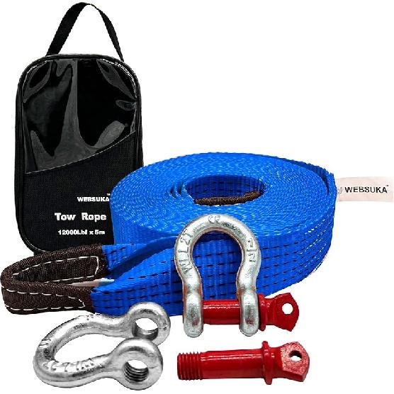 Trailer Winch Strap with Hook, 1.5in 16ft Heavy Duty Boat Winch Strap with 4500lbs Break Strength for Towing Vehicles, Boats, Trailer, Towing (Blue) 1.5 x16ft-4500lbs синий