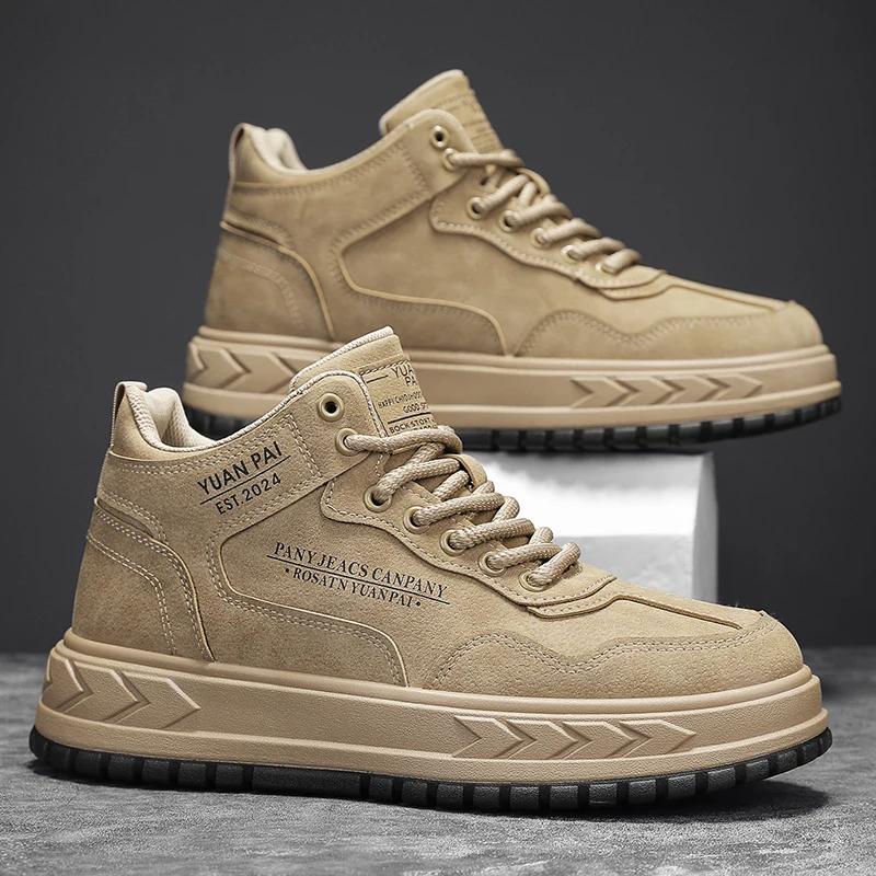 2025 New Arrival Vintage Style Man Sports Shoes Comfortable High Top Men's Running Shoe Sneakers for Men Spring Male Ankle Boots