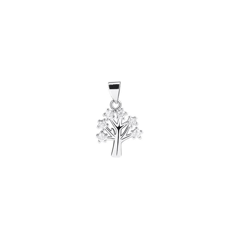 S925 Silber Weihnachtsbaum Mikro-Set Diamant Schlüsselbeinkette