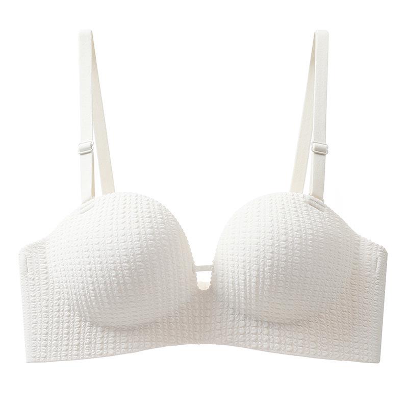 Nahtloser Push-Up-BH für Damen: Verbesserter Halt, Ohne Bügel, Auslaufschutz, Feste Schale, Seitenhalt, Einteiler-Design.