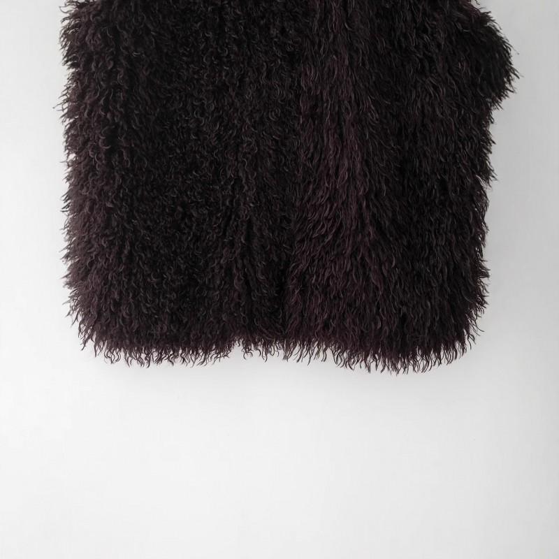 Womens Faux Fur Vest Solid Color Single-Breasted Turn-Down Collar 2025 Fall