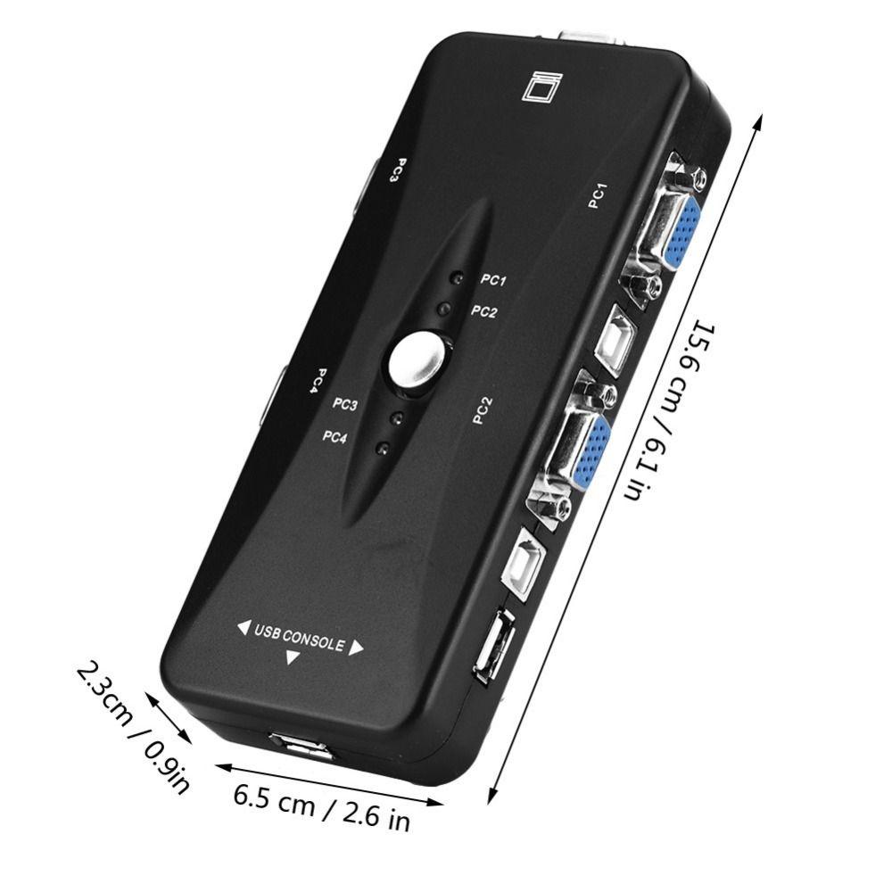 Durable 4 Ports USB 2.0 KVM Switch Plug and Play USB 2.0 VGA Manual Switch Box VGA Port Video Sharing Adapter PCs Sharing