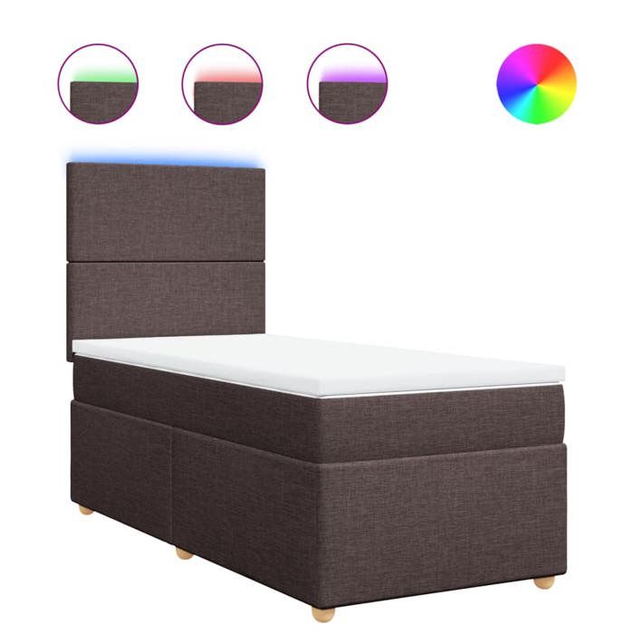 VidaXL Sommier à lattes de lit avec matelas Marron foncé 100x200 cm 3293487
