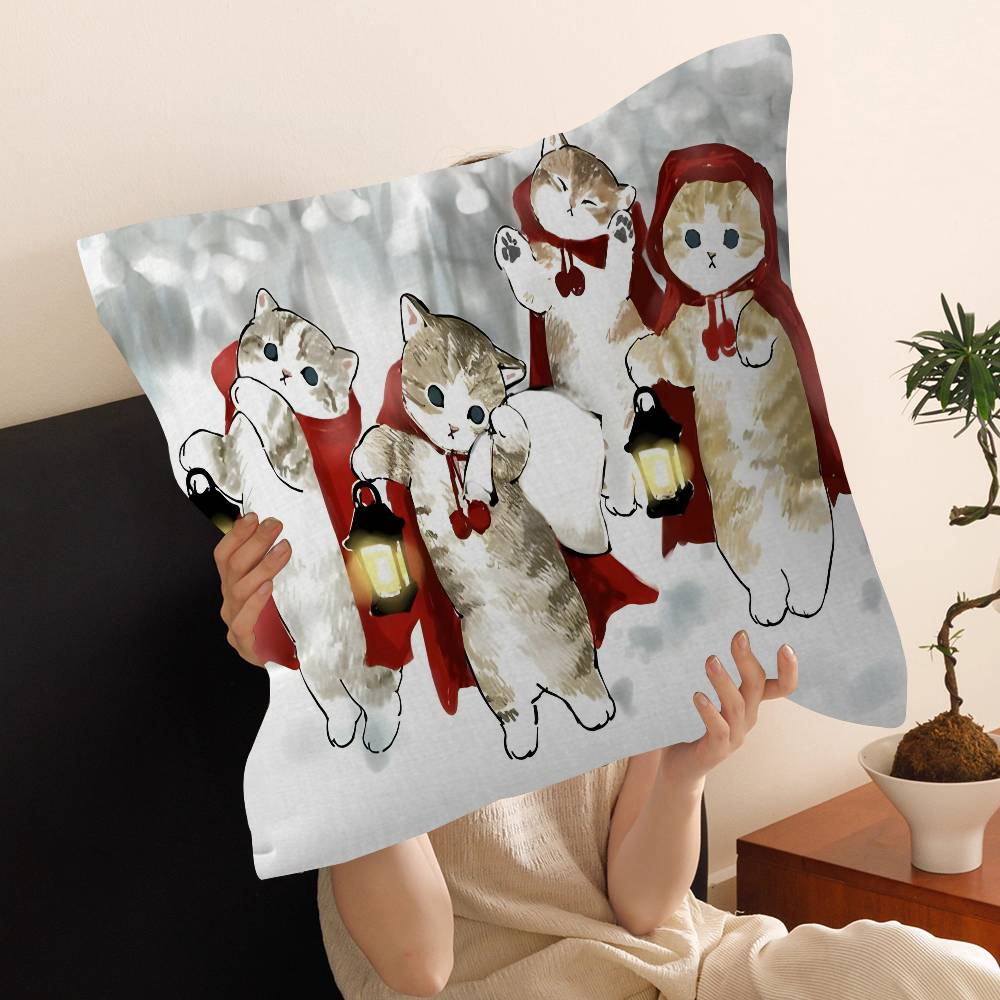 Fashion Luxury Cute Mofusand Cat Cushion Cover Pillow Cover Decor Pillowcase Printed Cushion Case For Couch