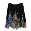 Womens  Fall Sweaters Long Sleeve Print Tops Pullover Sweaters Loose Dressy Casual Basic Clothes