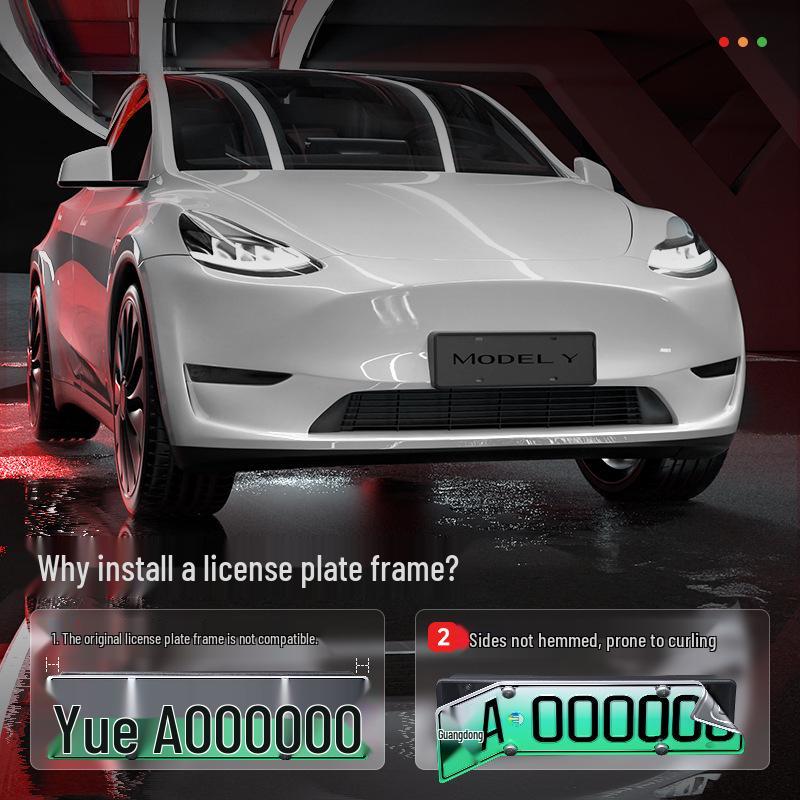 Tesla Model Y/YL/3 License Plate Frame Protector & Decorative Cover