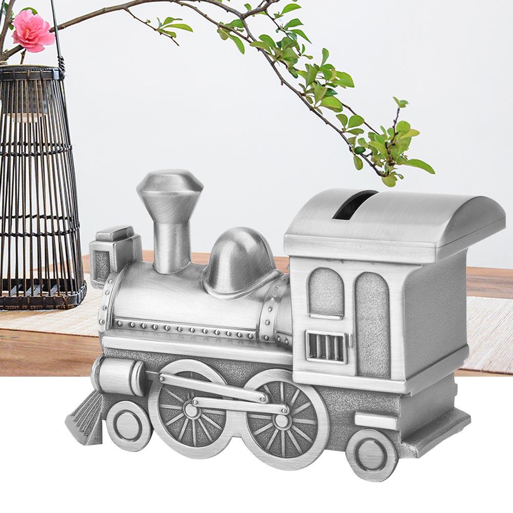 Zinc Alloy Money Saving Bank Retro Train Model Coin Saving Money Box for Table Decoration