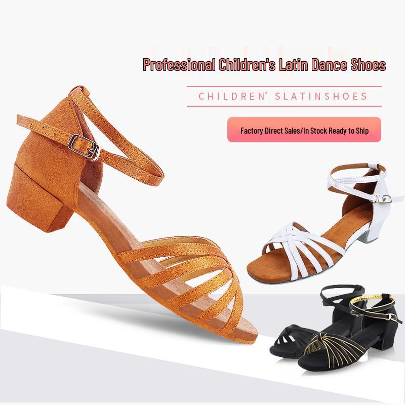 Scarpe da Danza Latina e da Esibizione per Bambini con Suola Morbida
