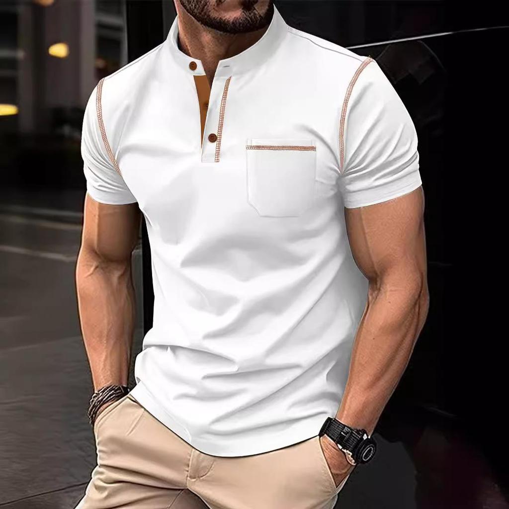 Sommer Herrenmode Kurzarm-POLO-Shirt Button Up T-Shirt Herren Sport Poloshirt Sport Tops