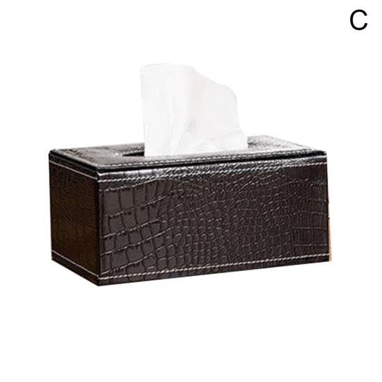 Stylish Faux Leather Napkin Holder Home Car Tissue Case Box Paper Storage Pouch