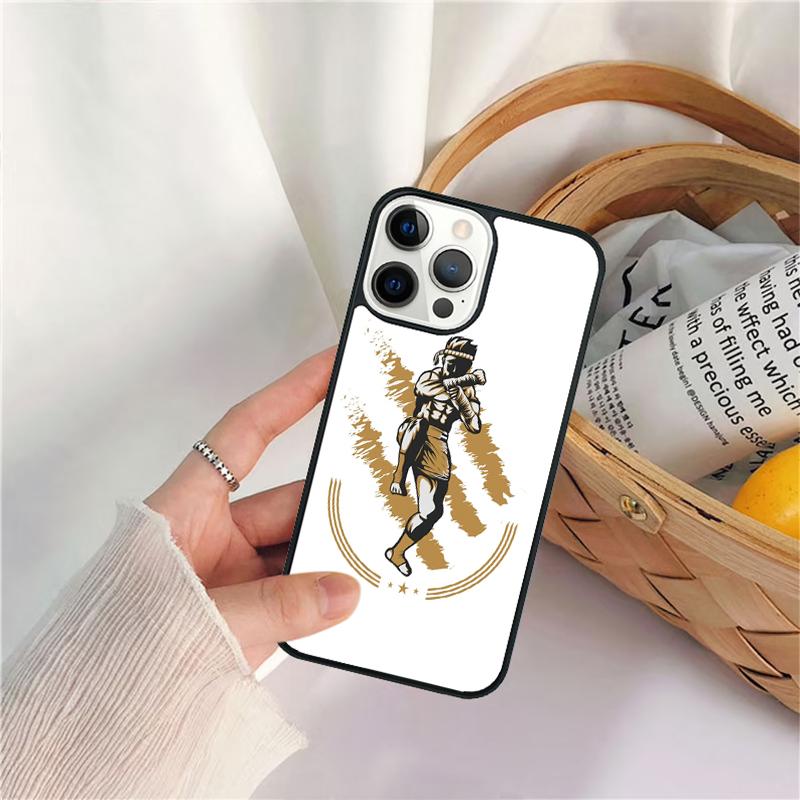 Muay Thai Knee Phone Case For iPhone 17 Air 16 15 14 11 12 13 Pro MAX Plus coque Cover Shell