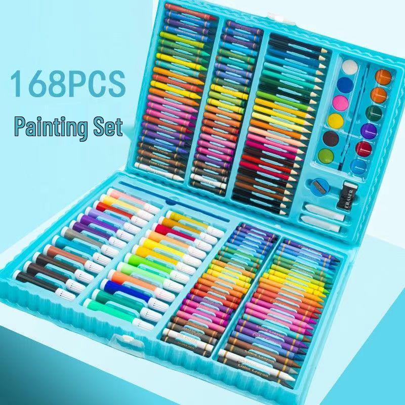 145-Piece Deluxe Watercolor Pen Set for Kids - Double-Layered Aluminum Box Art Supplies & Painting Tools