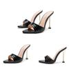 Women Slippers Snake Print Strappy High Heel Flip Flops Point Toe Slides Sandals