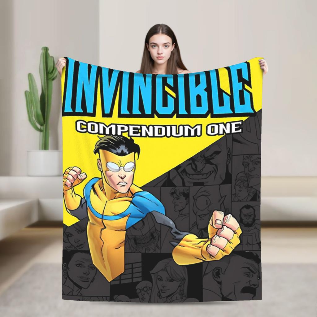Invincible Flannel Blanket Hero Man Awesome Throw Blankets for Home 200x150cm Quilt