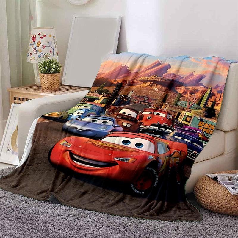 1pc Mcqueen Flannel Blanket Soft Warm Throw Blanket for Bedroom Living Room Bed Travel Camping Picnic Gift. M730038