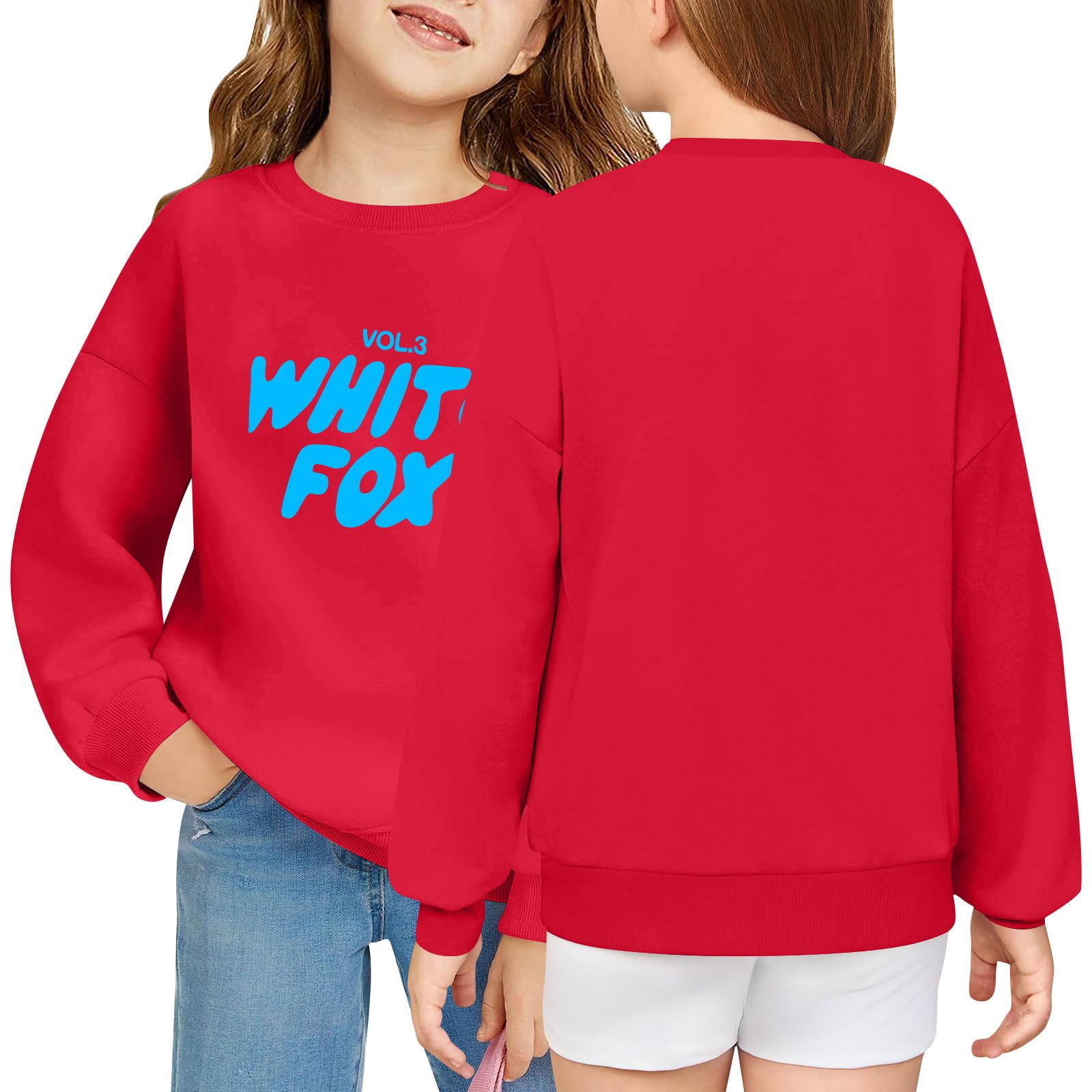 

Kids Long Sleeve Loose Pullover Letter Printed Round Neck Sweatshirt 140
