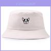 Fisherman Hat With Dog Embroidered Design Unisex Sun Protection For Outdoor Travel