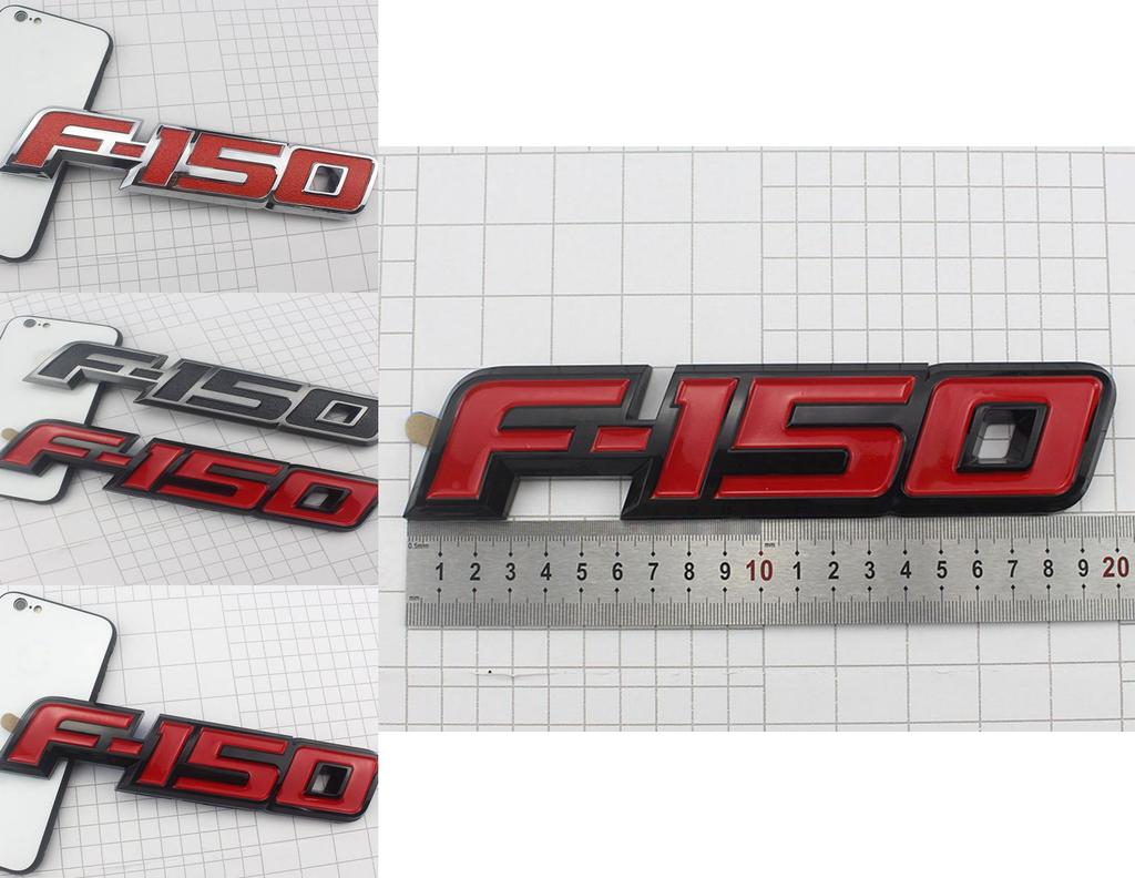 Durable Red Black 3d Raised Plastic Emblem Badge Letter For 09-14 Ford F150 Tailgate