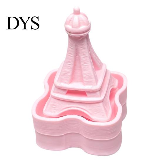 Anxiety Relief Gadgets Iron Tower Shape Clicker, Stress Desktop Ornament, 3D Macaron Colored Ornaments Printed Portable Fidget Toy, for Office